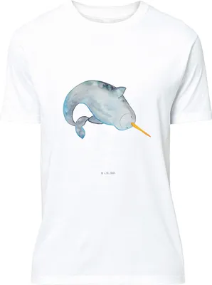 Produktbild von Mr. & Mrs. Panda T-Shirt Narwal - Weiß - Geschenk, Putzen, Aufräumen, Statementshirt, Meer, Kinderzimmer, Hausfrau, Shirt, S, Wal, Statement-Shirt, Tshirt