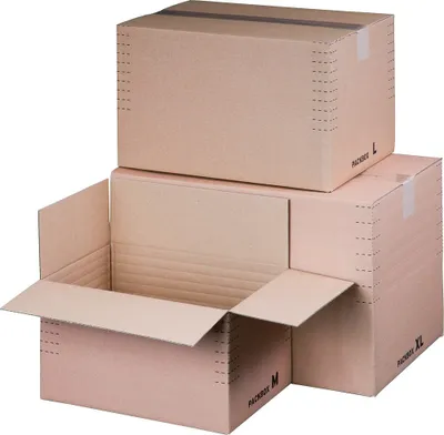 Produktbild von 10x Automatikbodenkarton XL 475x310x310mm A3+ Blitzboden Versandkarton Faltschachtel, braun