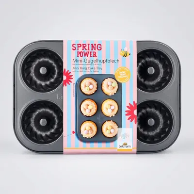Produktbild von RBV Birkmann Mini-Gugelhupfblech Spring Power 6-fach 26,5x18 cm Backform