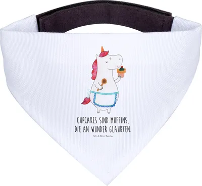 Produktbild von Mr. & Mrs. Panda Bandana Einhorn Küche - Weiß - Geschenk, Muffin, Hunde Halstuch, Kuchen, Torte, Einhörner, Unicorn, Für, Hundehalstuch, Hals Tuch, Koch, Hund