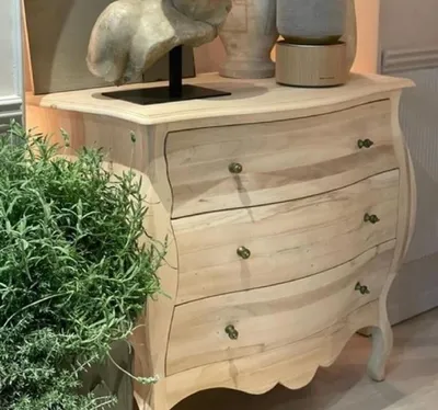 Produktbild von Casa Padrino Luxus Landhausstil Massivholz Kommode mit 3 Schubladen Naturfarben - Handgefertigte Landhausstil Möbel - Luxus Qualität