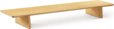 Produktbild von Navaris Doppel Monitorständer aus Bambus - TV Ständer - Bildschirm Erhöhung - Laptop Monitor Stand - Tisch Aufsatz - große Halterung in Braun