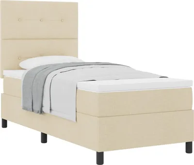 Immagine prodotto di Letto a molle con materasso Crema 90 x 190 cm Tessuto