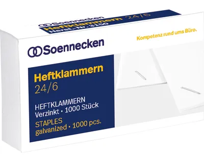 Immagine prodotto di Soennecken Heftklammern 3151 24/6 verzinkt 1.000 St./Pack.