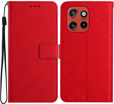 Produktbild von Motorola Edge 60 Neo Hülle - Coverup Rhombus Klapphülle - Rot