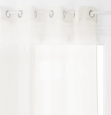Image de Rideau de fenêtre avec anneaux métalliques, rideau facile à installer et au design simple