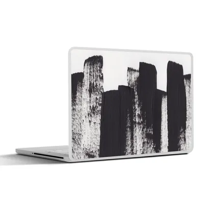 Produktbild von MuchoWow® Laptop Aufkleber Sticker Cover Farbe - Abstrakt - Schwarz - Weiß 25x18 cm - Laptop-Deko