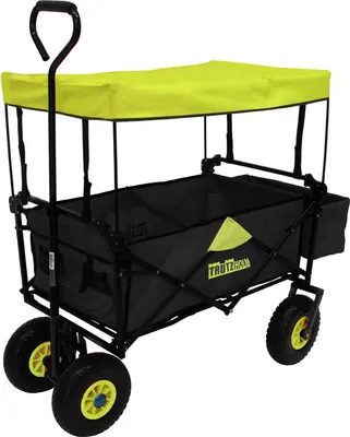 Produktbild von Bollerwagen faltbar mit Vollgummi-Rädern, Hecktasche und Teleskopgriff Falt-Bollerwagen schwarz