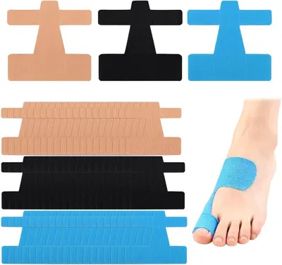 Produktbild von Kinesiotape Set 60 Stück, blau hautfarben schwarz, Sporttape, für täglichen Gebrauch