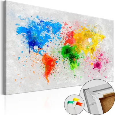 Produktbild von Vliesstoff Korkbild - Expressionism of the World 90x60 cm Karten k-B-0016-p-a