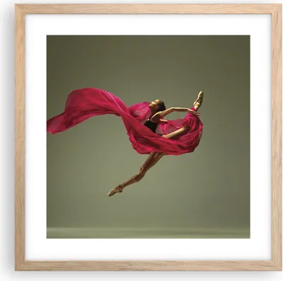 Produktbild von Gerahmtes Poster - Rahmen in heller Eiche - Tänzer Ballett Künstler - 40x40 cm - Wand Bild - Wanddeko - Wandbilder - Kunstposter - Wandposter - Bilderrahmen - Bilder - Kunstdruck - P2NAC40x40-5037
