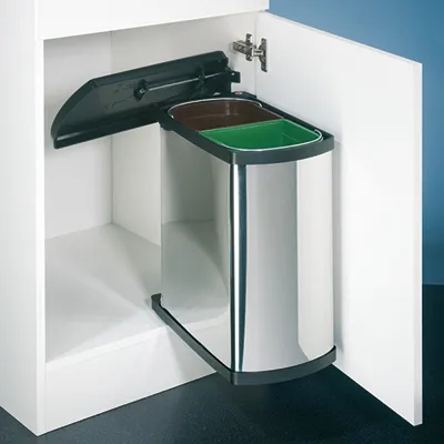Produktbild von Hailo Duo 3416. Abfallsammler, Edelstahl.  - Mülleimer