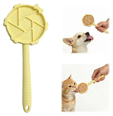 Silikon-Lickmat für Hunde und Katzen, 26 cm, gelb