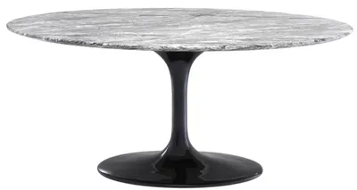 Produktbild von Casa Padrino Luxus Esstisch Grau / Schwarz 170 x 110 x H. 75 cm - Esszimmertisch mit Kunstmarmor Tischplatte