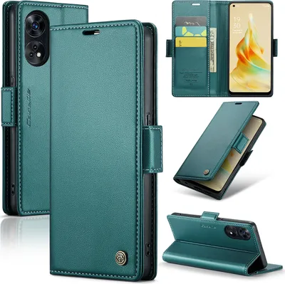 Image de Oppo Reno8 T 4G Housse, Portefeuille en cuir Etui de protection avec fonction stand pour Oppo Reno8 T 4G Vert