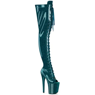 Produktbild von FLAMINGO-3021GP Damen Boots von Pleaser, Blau Lack , EU 42, US 12
