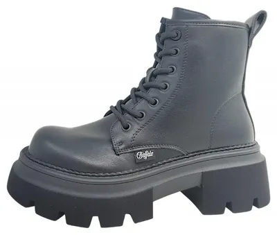 Image de Buffalo Mave, chaussures de ville pour femmes, lacets, bottines, noires, style décontracté