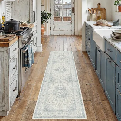 Image de Tapis vintage lavable, 60 x 240 cm, antidérapant