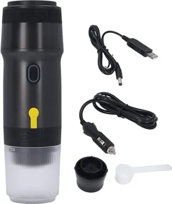 Produktbild von Tragbare Elektrische Espressomaschine, Schnelle Kabellose Heizung, Reisekaffeemaschine für Camping, Auto-Kaffeemaschine Wohnmobil, Wandern, Büro