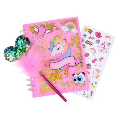 Produktbild von Geheimes Einhorn Tagebuch Set mit Stift & Stickern