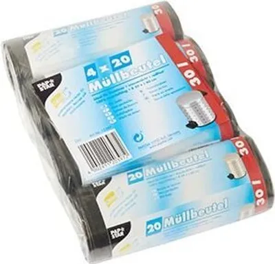 Produktbild von Müllbeutel, LDPE 30 l 60 cm x 50 cm grau 17 my