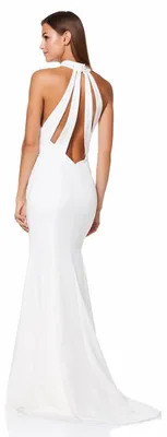 Produktbild von Jarlo London Damen Cecily Neckholder Maxikleid Kleid, elfenbeinfarben, 44