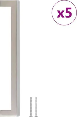 Produktbild von vidaXL Möbelgriffe 5 Stk. Silbern 192 mm Edelstahl