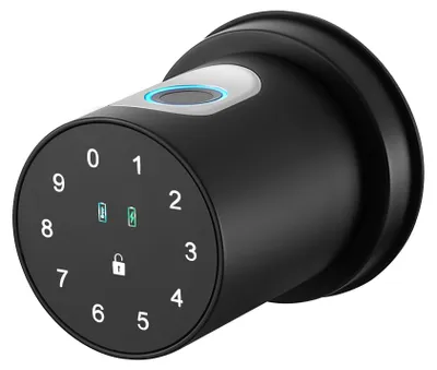 Slimmes Fingerabdruck-Türschloss, Schwarz, Bluetooth, 4-in-1-Zugang