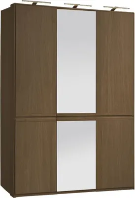 Produktbild von 115 cm breiter Kleiderschrank mit 3 Türen | Farbe: Dunkelbraun