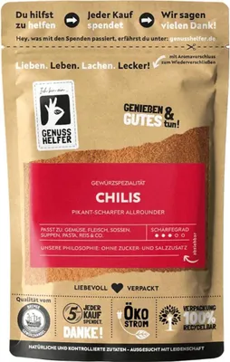 Produktbild von Chilis, gemahlen, Chilipulver mittelscharf, ideal zum Kochen, 50g