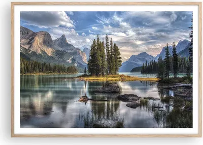 Produktbild von Gerahmtes Poster - Rahmen in heller Eiche - See Landschaft Natur - 100x70 cm - Wand Bild - Wanddeko - Wandbilder - Wandposter - Bilderrahmen - Bilder - Kunstdruck - Wandbild - P2NAA100x70-4133