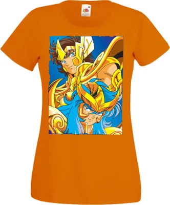Zdjęcie produktu dla Koszulka Damska Manga Anime Saint Anime Seiya Knights Of The Zodiac Saint Anime Seiya Knights Of The Zodiac, Lady 2XL / Pomarańczowy