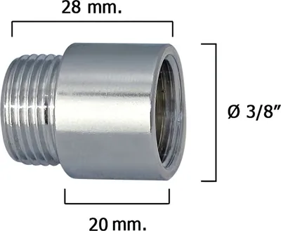 Immagine prodotto di Estensione rotonda cromata 3/8" x 20