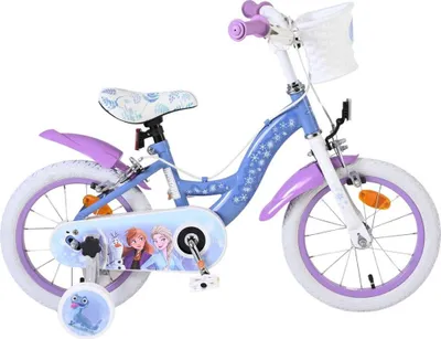 Produktbild von Disney Frozen 2 Kinderfahrrad - Mädchen - 14 Zoll - Blau/Lila - Zwei Handbremsen