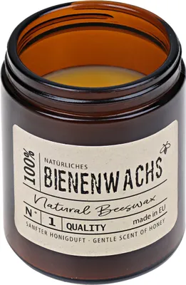 Produktbild von 100% Bienenwachs-Kerze Glas "Tiegel" 81 x Ø 65 mm