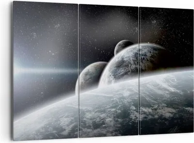Produktbild von Bild auf Leinwand - Leinwandbild - Planeten Kosmos Sterne - 165x110cm - Wand Bild - Wanddeko - Leinwanddruck - Bilder - Kunstdruck - Wanddekoration - Leinwand bilder - Wandkunst - CE165x110-2327