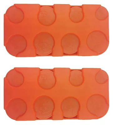 Image de Boîte à pièces, lot de 2, couleur orange, avec 8 compartiments, distributeur de pièces pour voiture ou taxi