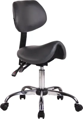 Immagine prodotto di Sgabello da lavoro - Sedia a sella - Seduta confortevole, ideale per studi medici e saloni di bellezza | Colore: Grigio