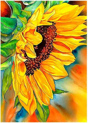 Produktbild von Diamantmosaik, Stickerei 30x40 Sonnenblume Flamingo Linie