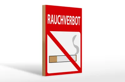 Produktbild von Holzschild Hinweis 20x30cm Rauchverbot Schild