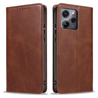 Produktbild von Handyhülle für Xiaomi Redmi 12C Kunstleder Flip Cover Hülle Klapphülle Case Kartenfach Farbe: Dunkelbraun