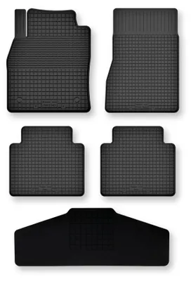 Obrázek produktu pro Gumové vaničkové autokoberce s tunelem pro: Nissan X-Trail III T32 2014-2017 černé 5 ks – Wielganizator Semi-Universal