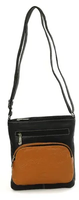Produktbild von DrachenLeder Tasche Damen Handtasche echtes Leder schwarz braun 21x6x22 inklusive Feenanhänger D2OTZ100S