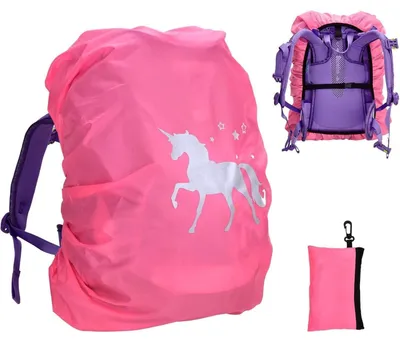 Productafbeelding van Regenbescherming voor kinderrugzakken, roze, waterdicht, reflecterend, 18-35 liter