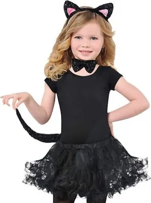 Katzen Kostüm Zubehör-Set schwarz Haarreif Schwanz & Fliege für Kinder Fasching Karneval Mottoparty Tier Tierkostüm Kinderfasching Kindergeburtstag