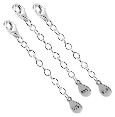 3 Verlängerungsketten 5 cm 925 Sterling Silber nickelfrei