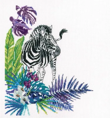Produktbild von RTO Kreuzstich Set "Zebra" M743, Zählmuster, 18x22,5 cm