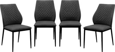 Produktbild von CALICOSY -  4er-Set Stühle aus gestepptem Stoff mit Metallgestell, 48 cm – LILLIE