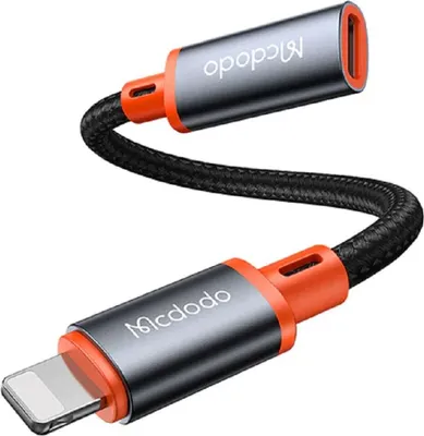Produktbild von Mcdodo CA-1440 Audio adaptér USB typu C na prevodník pre iPhone Cable Castle Series Silver/Orange