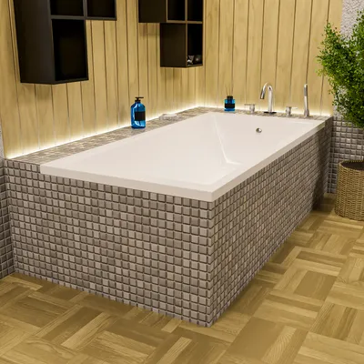 Produktbild von ECOLAM große Badewanne Doppelbadewanne TAMI 190x90 cm + Styroporverkleidung befliesbar Rechteck Acrylwanne für Zwei Ablaufgarnitur Füße